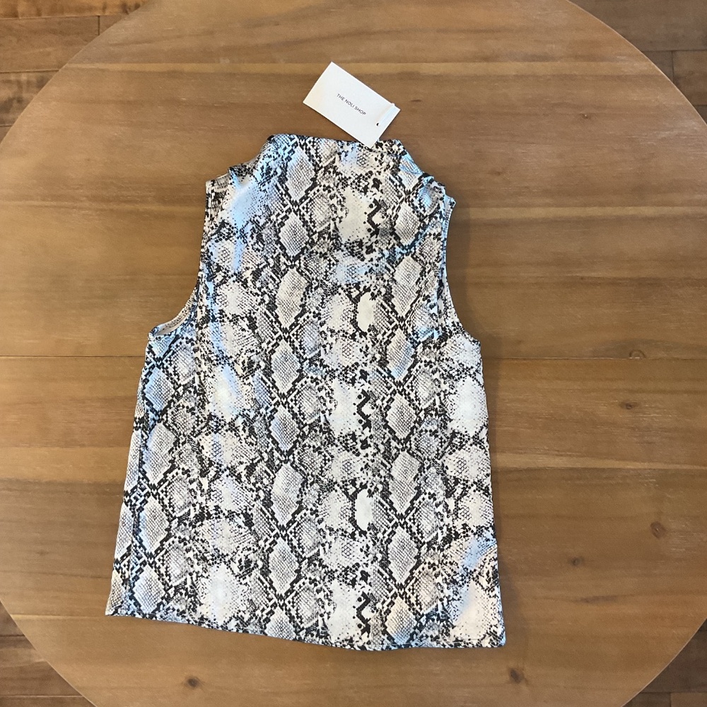 NWT - The Noli Shop - Mara Silk Sleeveless Top - Snakeskin - Size Small - Picture 2 of 3